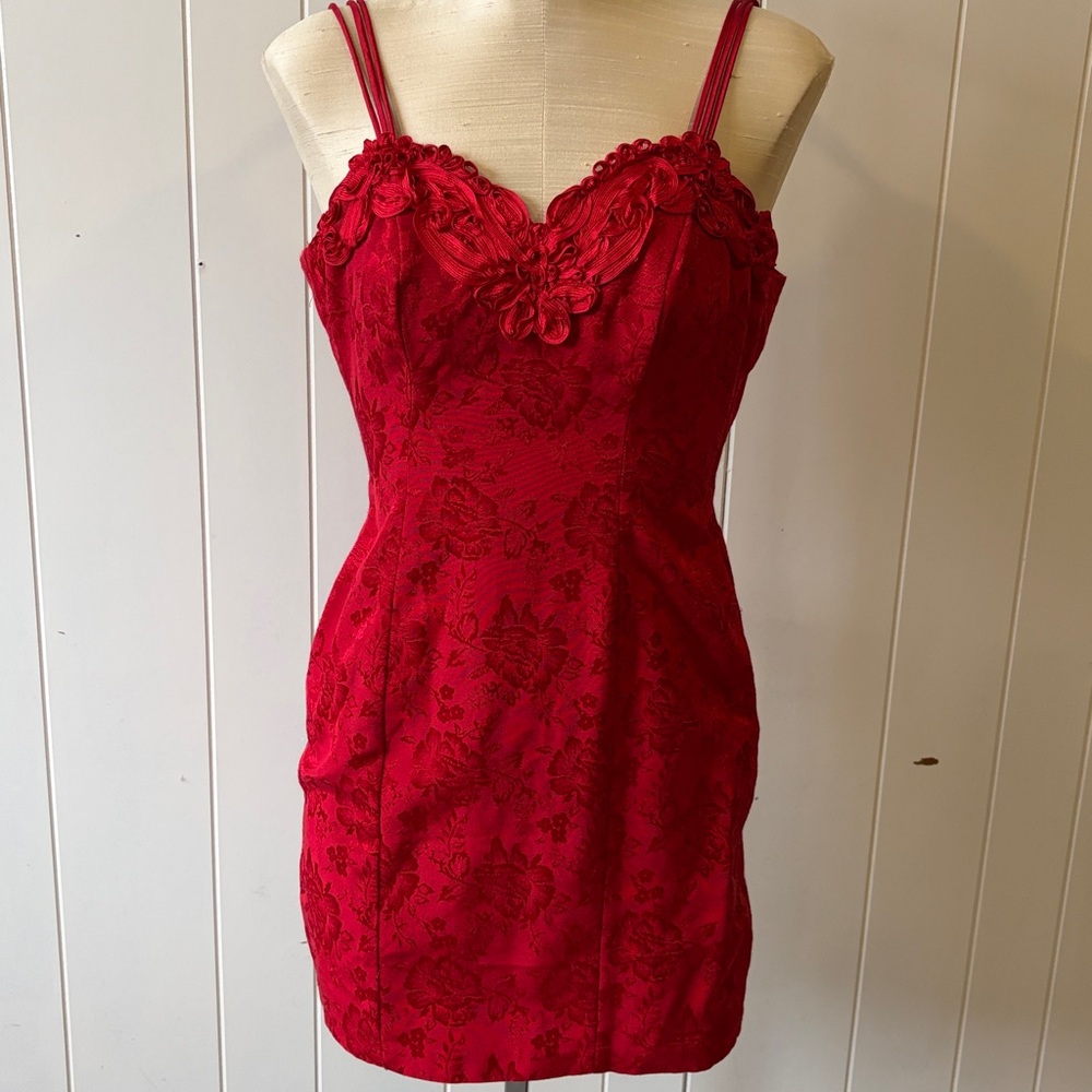 Women’s Vintage Floral Zum Zum Red Mini Dress